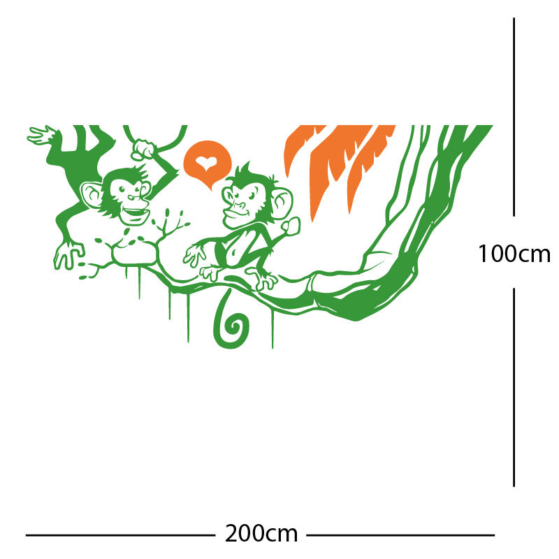 monkey in tree funny wall sticker
