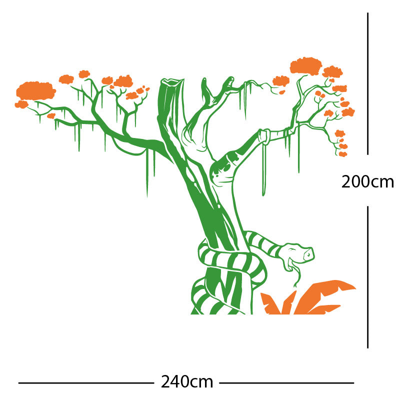 large tree with snake wall sticker
