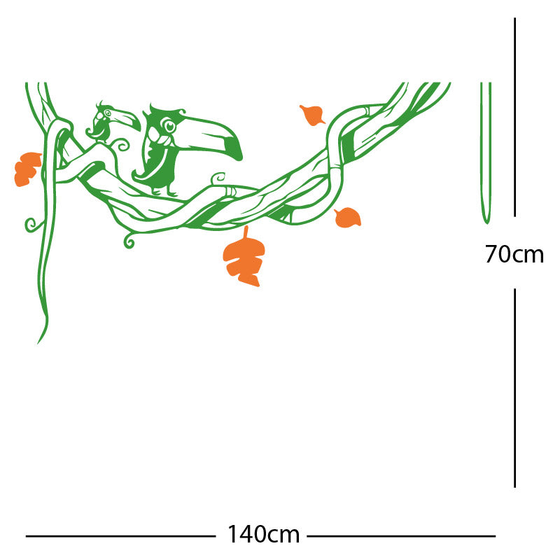 toucan in tree wall sticker