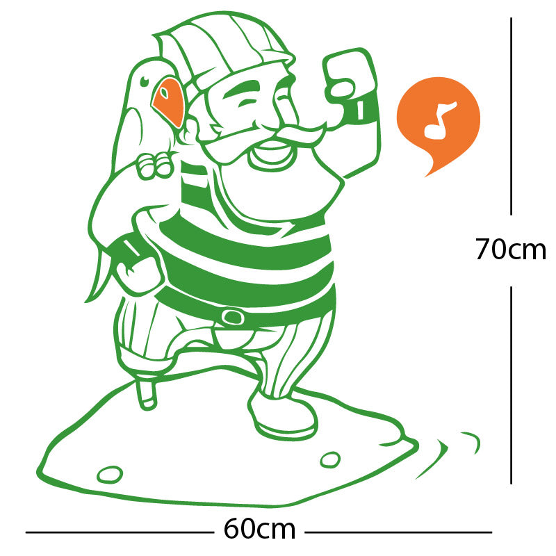 one legged pirate wall sticker