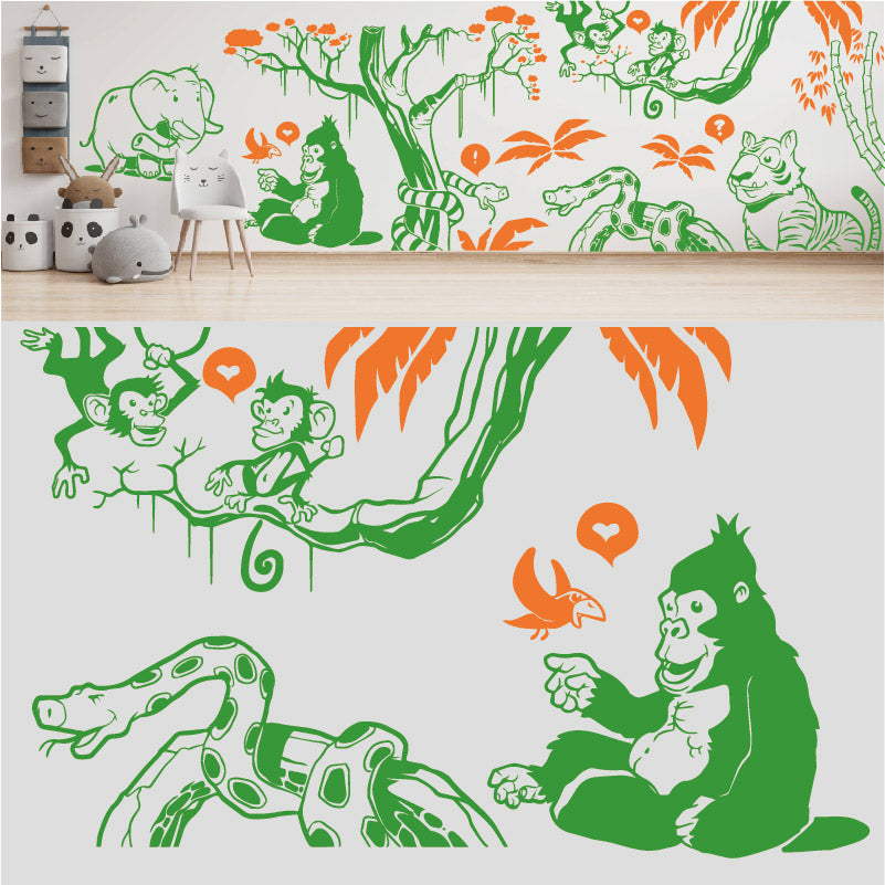 in the jungle complete wall mural wall sticker