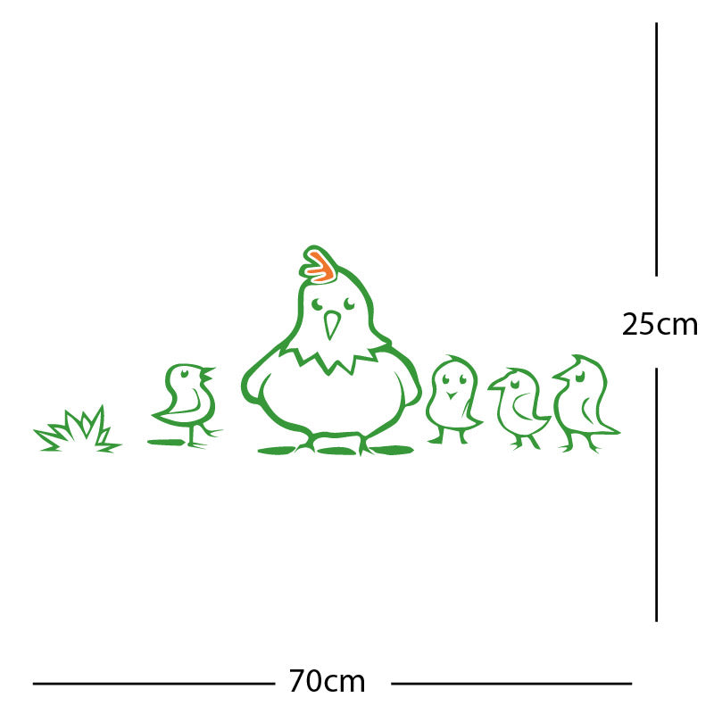 chicken and chicks wall sticker