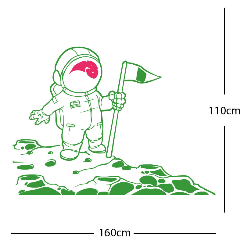 space man on the moon wall sticker
