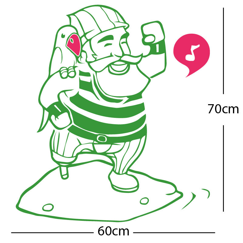 one legged pirate wall sticker