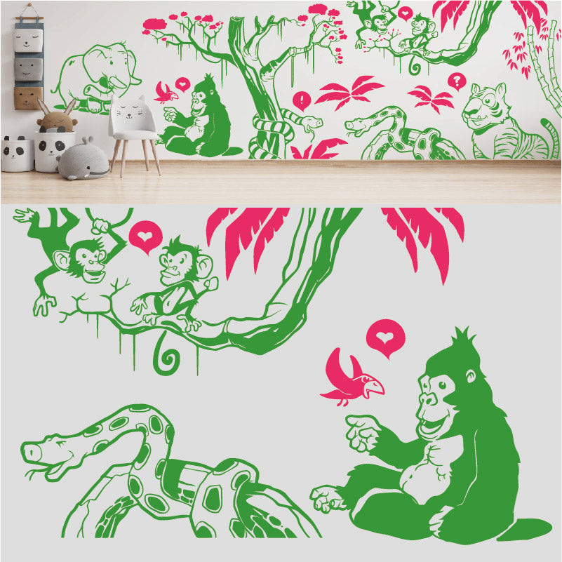 in the jungle complete wall mural wall sticker