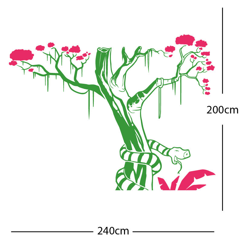 large tree with snake wall sticker