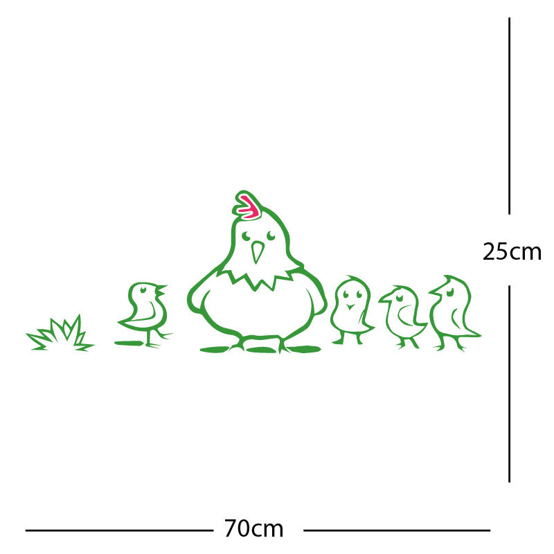 chicken and chicks wall sticker