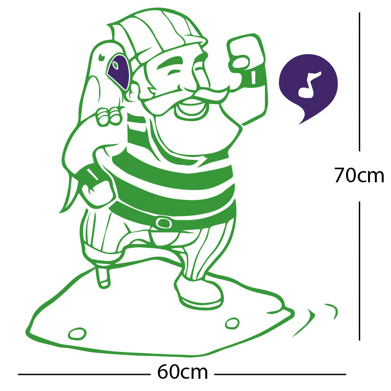 one legged pirate wall sticker