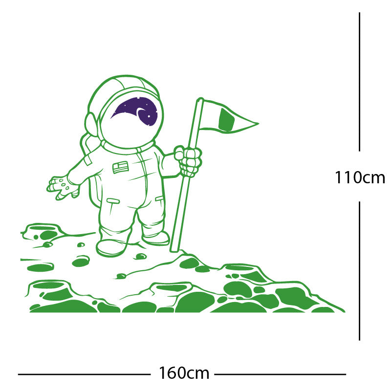 space man on the moon wall sticker