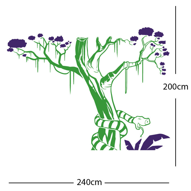 large tree with snake wall sticker