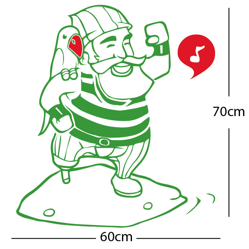 one legged pirate wall sticker