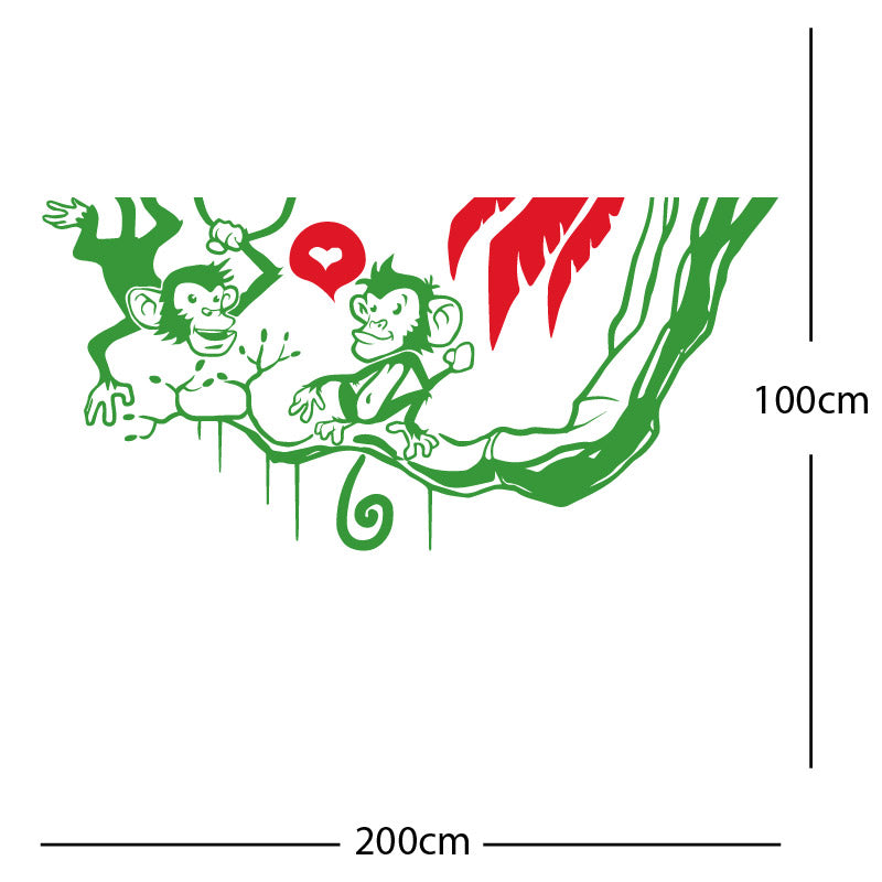 monkey in tree funny wall sticker