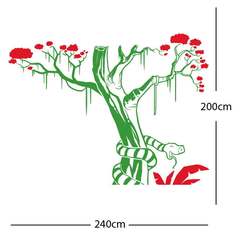 large tree with snake wall sticker