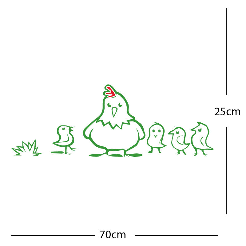 chicken and chicks wall sticker