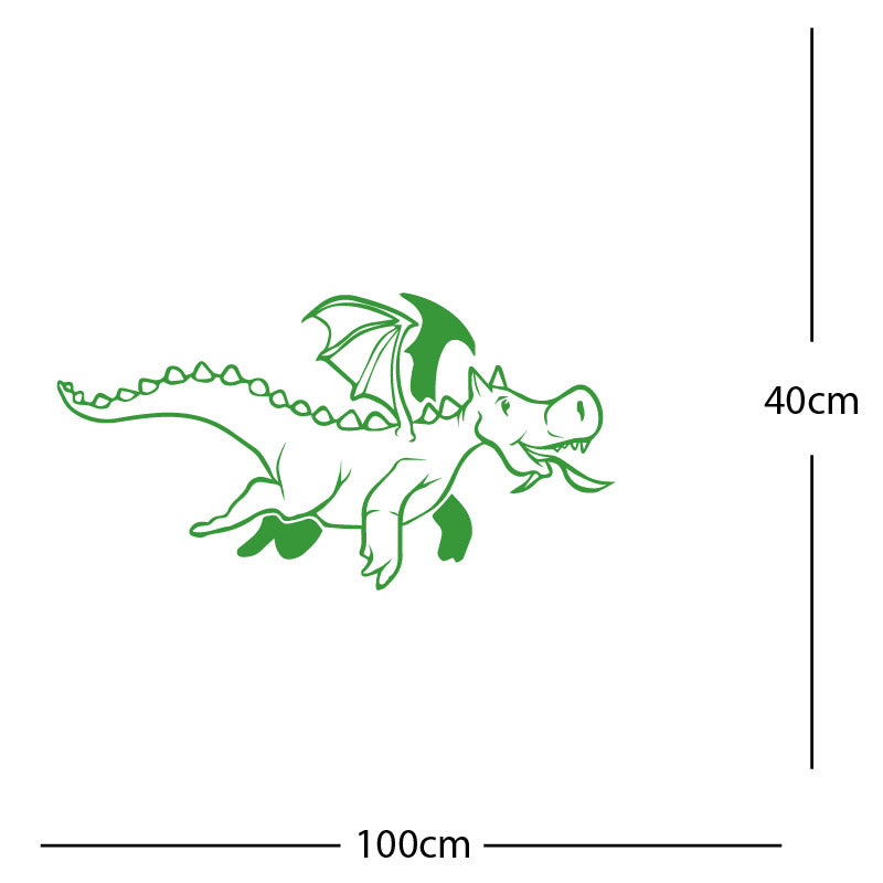 dragon with flames wall sticker