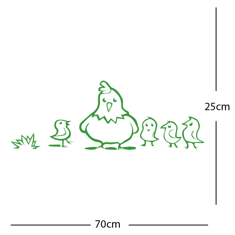 chicken and chicks wall sticker