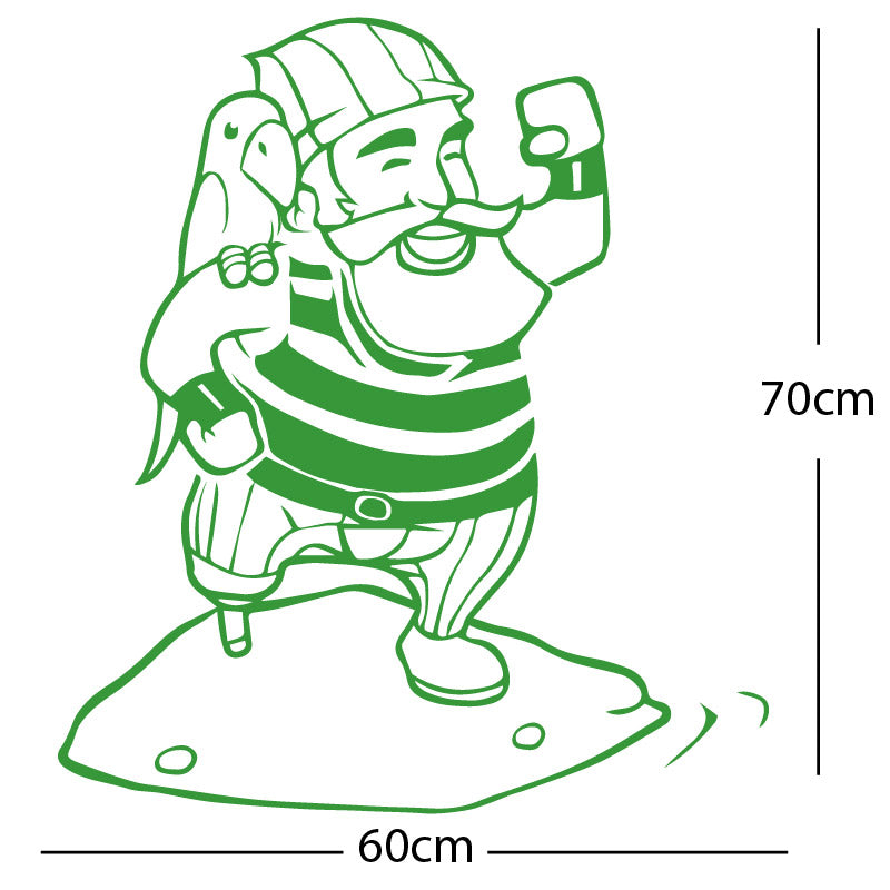 one legged pirate wall sticker