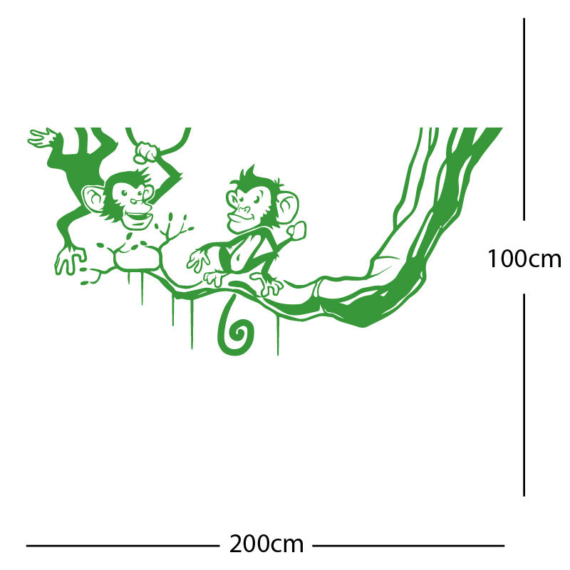 monkey in tree funny wall sticker