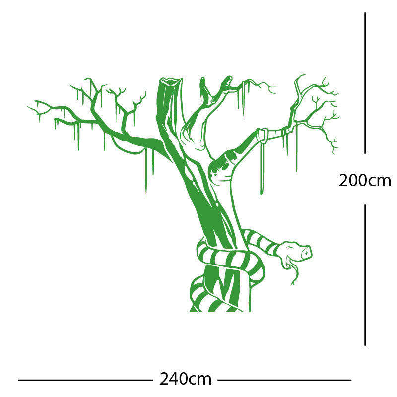 large tree with snake wall sticker