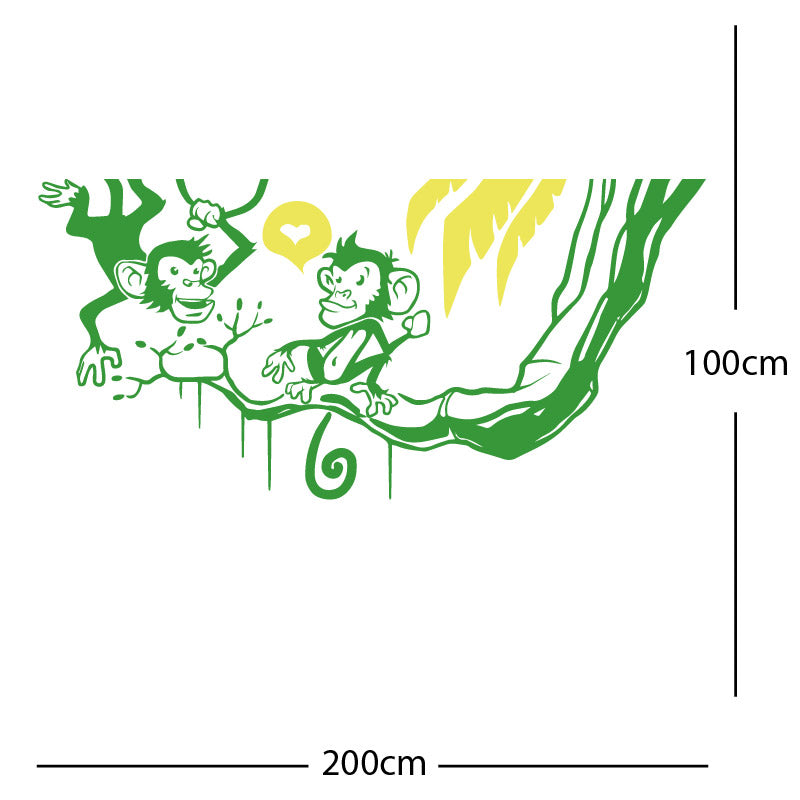 monkey in tree funny wall sticker