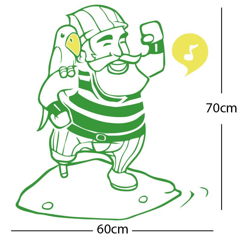 one legged pirate wall sticker