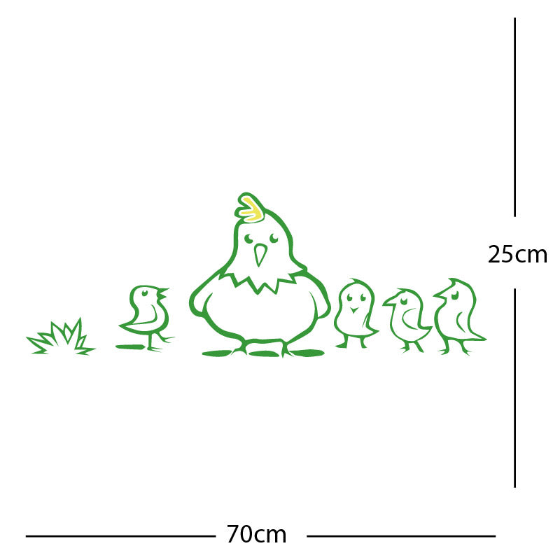 chicken and chicks wall sticker
