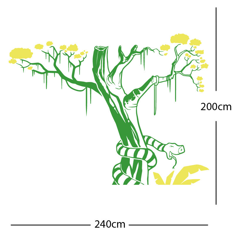 large tree with snake wall sticker
