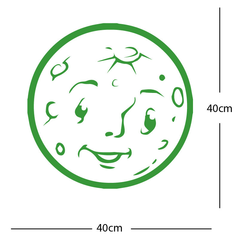 moon face wall sticker