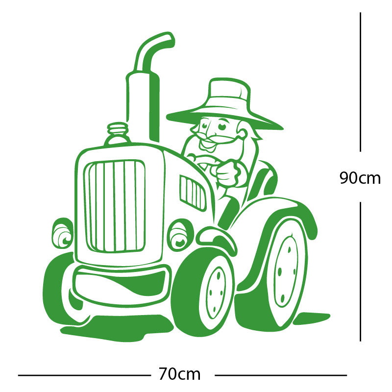 farmer and tractor decal wall sticker