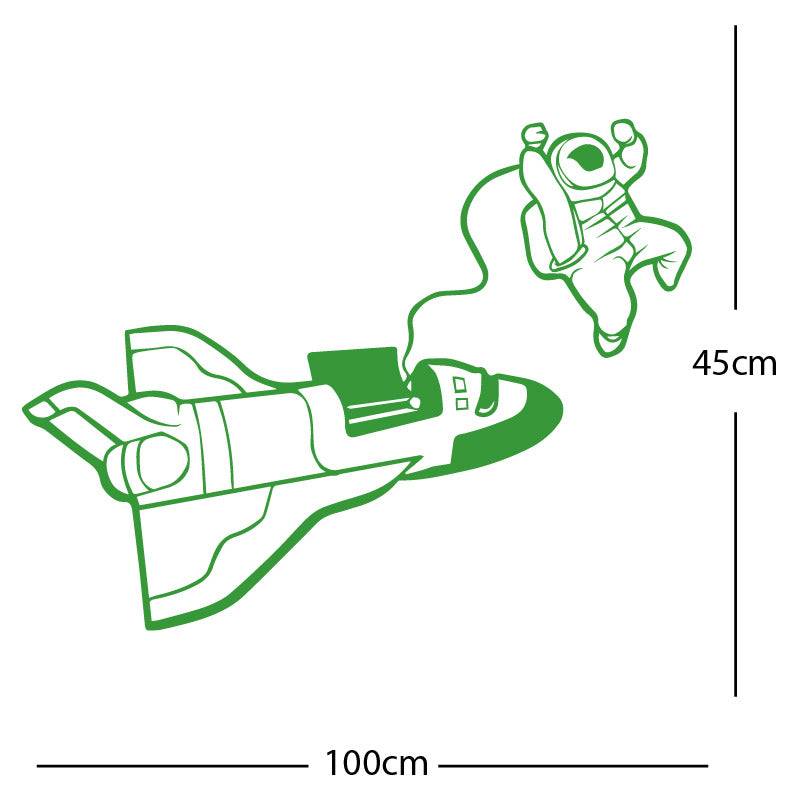space shuttle with astronaut wall sticker