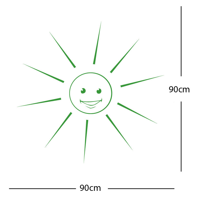 happy sun sunshine face wall sticker
