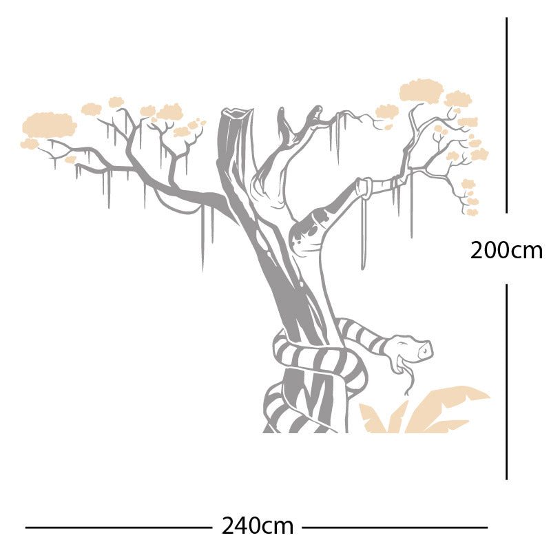 large tree with snake wall sticker