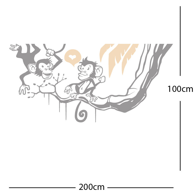 monkey in tree funny wall sticker