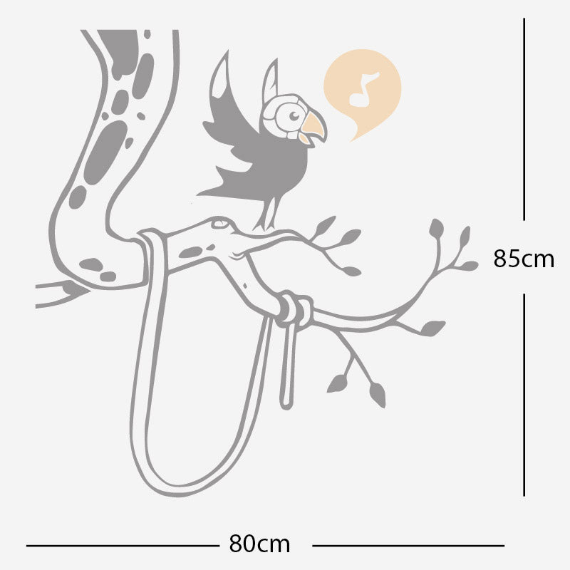 parrot in tree corner wall sticker