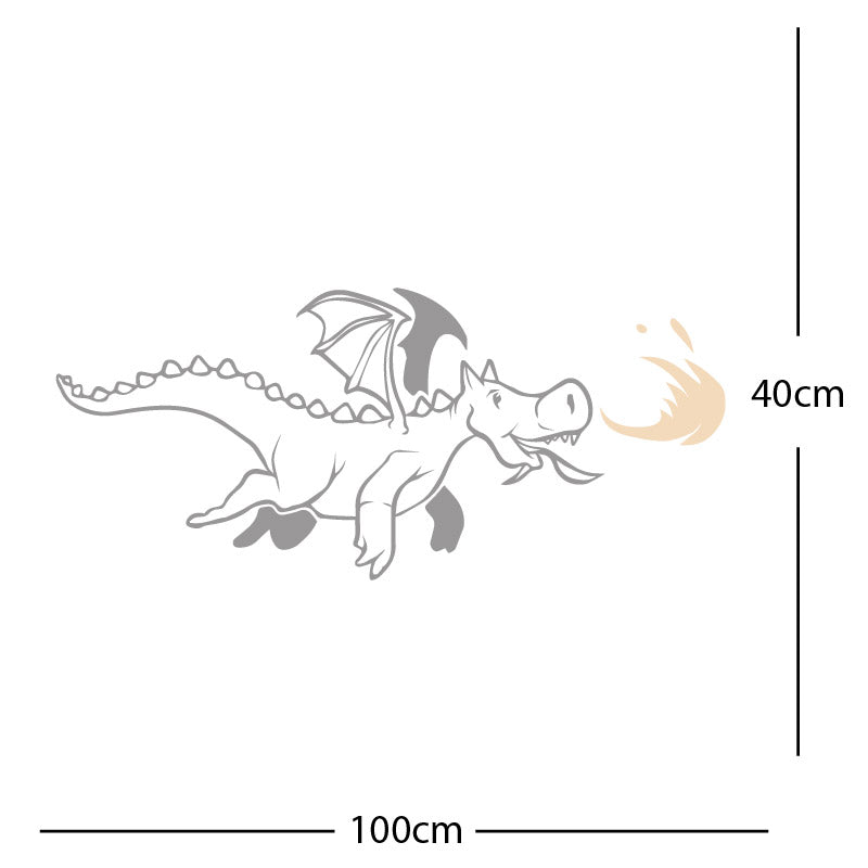 dragon with flames wall sticker