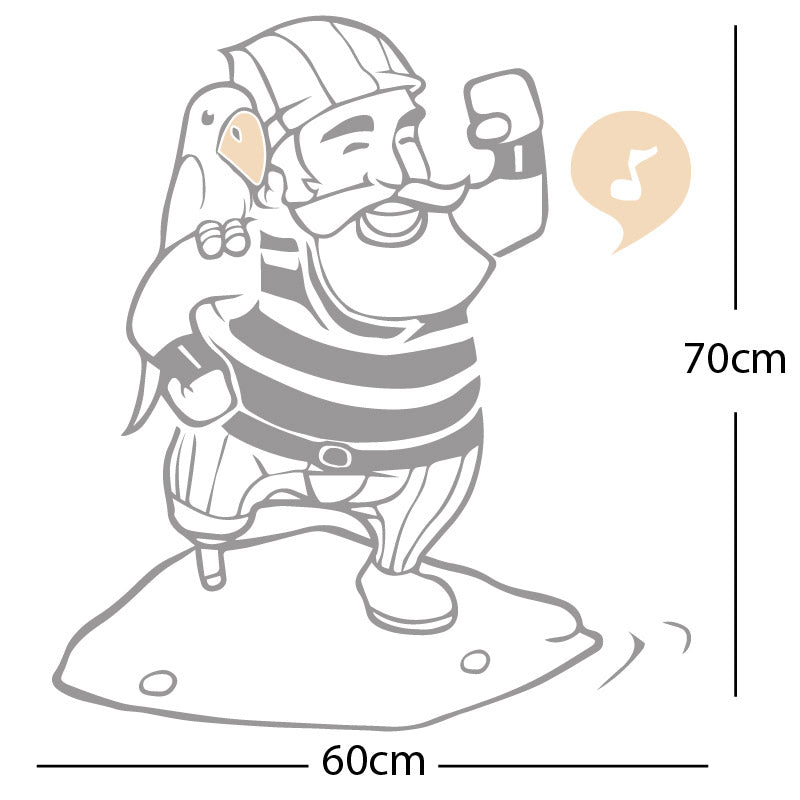 one legged pirate wall sticker