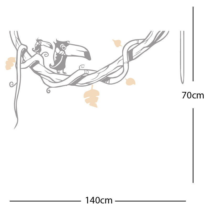 toucan in tree wall sticker