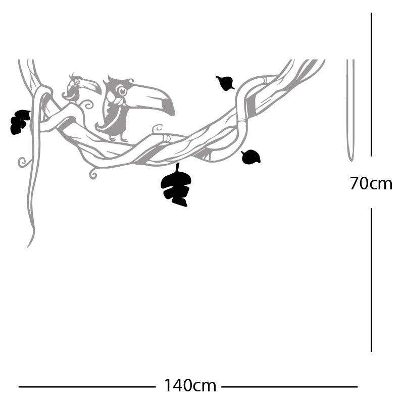 toucan in tree wall sticker
