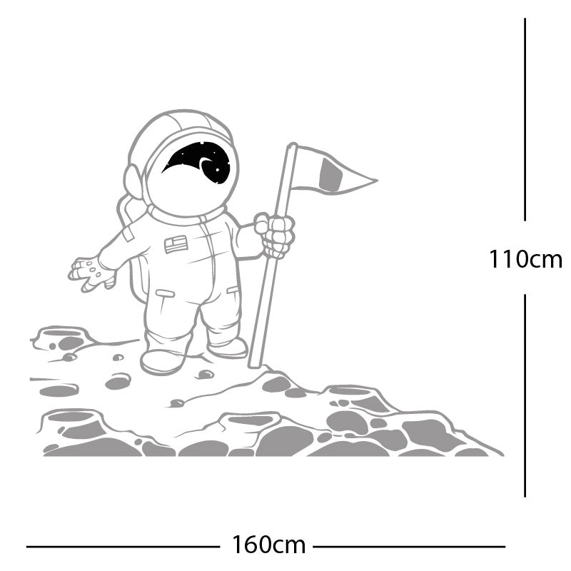 space man on the moon wall sticker