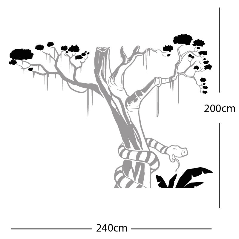 large tree with snake wall sticker