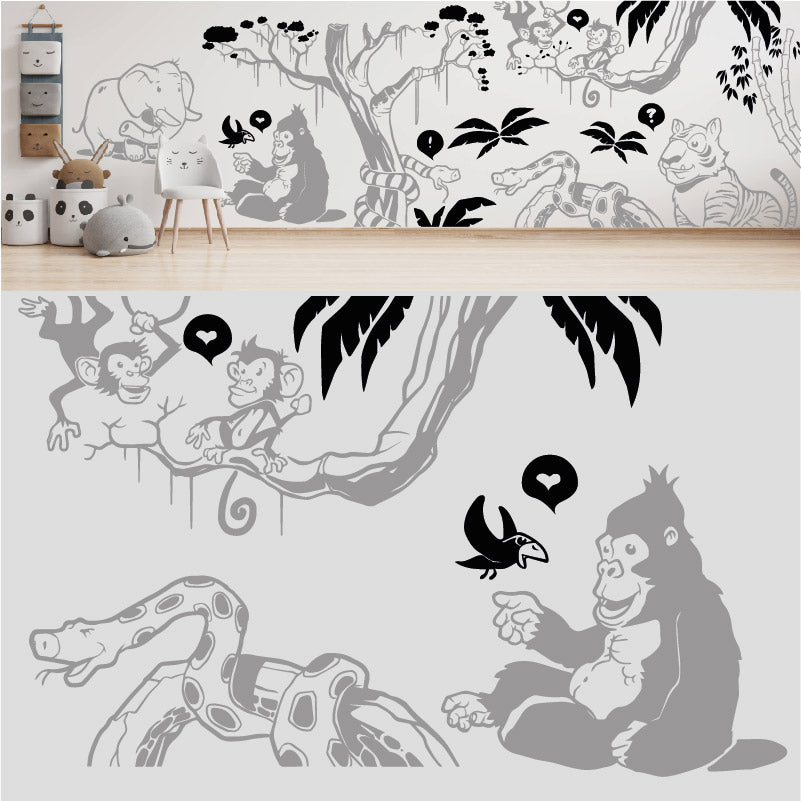 in the jungle complete wall mural wall sticker