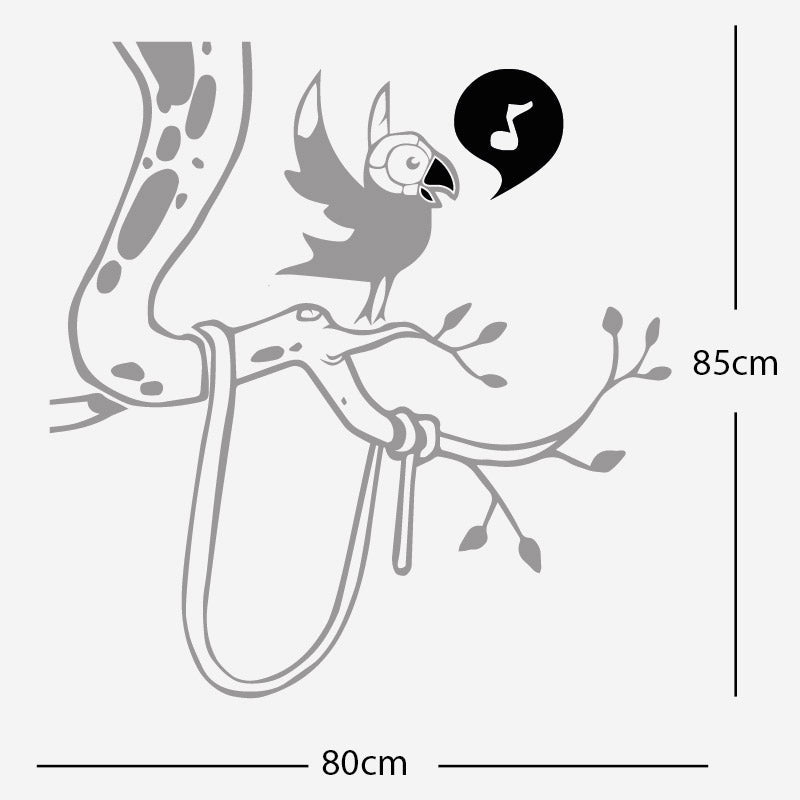 parrot in tree corner wall sticker