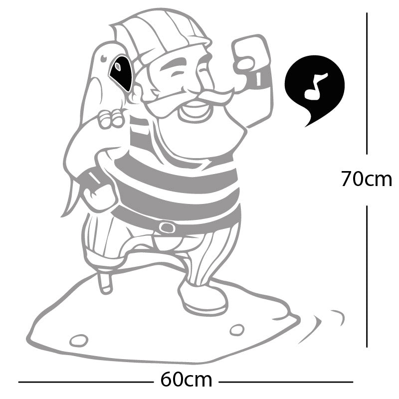one legged pirate wall sticker