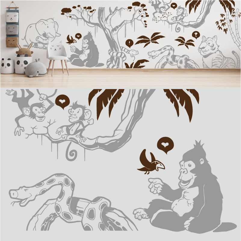 in the jungle complete wall mural wall sticker