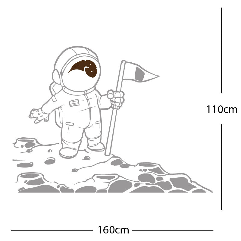 space man on the moon wall sticker