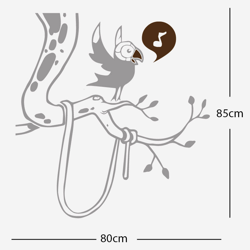 parrot in tree corner wall sticker