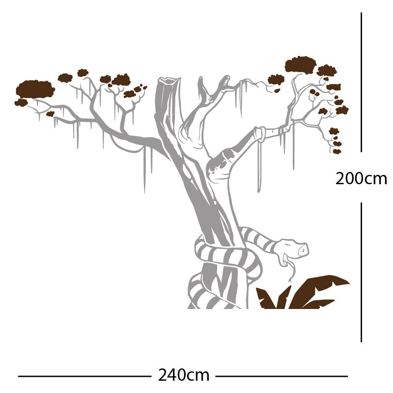 large tree with snake wall sticker