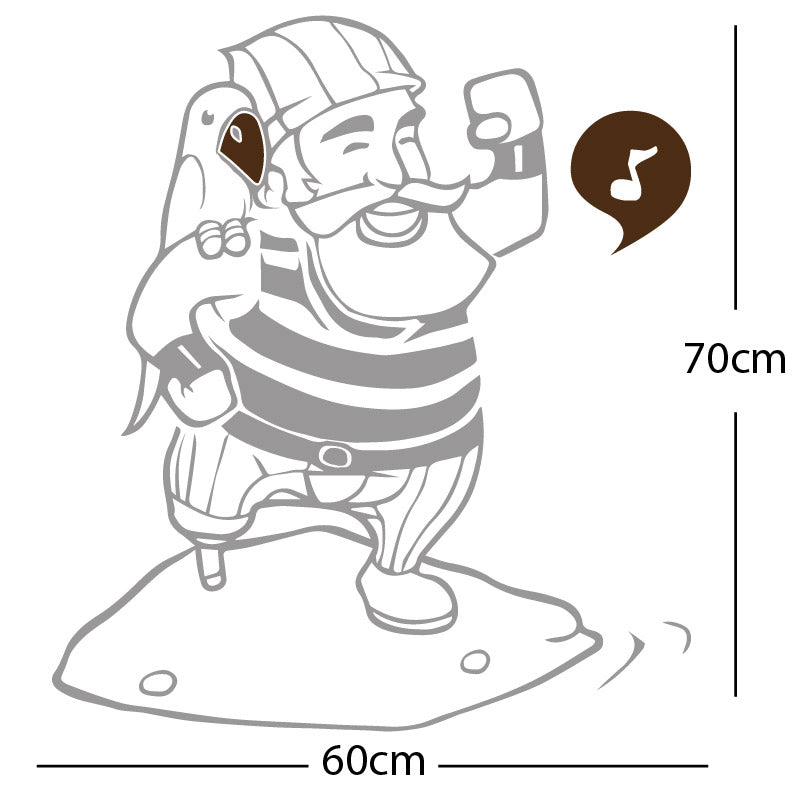 one legged pirate wall sticker
