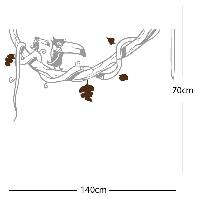 toucan in tree wall sticker