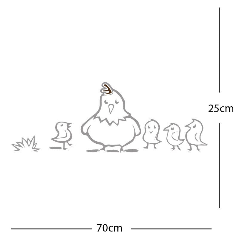 chicken and chicks wall sticker